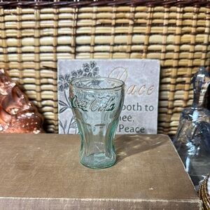 Mini Coca-Cola Embossed Glass in Light Green
